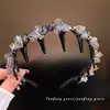 Diadema de Cristal para Mujer Estilo Nuevo, Exquisita Diadema Coreana con Dientes de Agarre, de Gama Alta y Elegante con Pedrería, Diadema Versátil