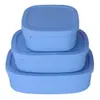 Nueva Lonchera de Silicona de Grado Alimenticio, Apta para Microondas, Caja Conservadora de Frescura, Caja de Almacenamiento, Compartimentada, Lonchera Sellada