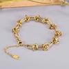 Pulsera Popular Transfronteriza Europea y Americana Personalizada de Acero de Titanio para Mujer, Lujo Accesible y Alta Gama Oro de 18K Moda Nudada Joyería de Mano de Moda