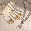Colar Jieding em Aço Titânio 18K Luxo Leve Nicho Estrela de Cinco Pontas Gargantilha Fashion Acessórios de Colar em Aço Inoxidável Atacado Transfronteiriço Europeu e Americano