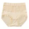 Nova cueca feminina de cintura alta sexy renda leve luxo respirável cetim sexy barriga contraindo quadril lifting cuecas para as mulheres