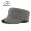 Gorro de Lana para Hombre, Estilo Otoño e Invierno, Forrado de Felpa y Engrosado, Sombrero de Sol de Copa Plana, Gorra Militar Simple de Color Sólido para Mujer, Gorra de Pico de Moda