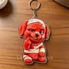 Chaveiro de Acrílico Cãozinho Vermelho Machucado com Dedo do Meio do Mal Pingente Divertido para Mochila de Estudante Pequeno Presente