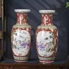 Vaso de Cerâmica Pastel Pintado à Mão de 60cm Jingdezhen Vaso Clássico Chinês de Chão a Teto Decorações para Pátio Corredor Sala de Estar