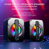 Altavoz luminoso RGB con cable para computadora, portátil, de escritorio, subwoofer, regalo para portátil, audio