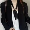 Lenço de Seda com Contas Estilo Retrô para Mulheres, Corrente de Tecido Ajustável Nova Moda para Clavícula Lenço de Pescoço com Senso de Atmosfera
