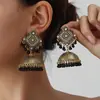 Pendientes de Moda Europeos y Americanos de Venta Caliente Transfronterizos, Pendientes Elegantes de Estilo Étnico con Incrustaciones de Diamantes, Pendientes con Borlas de Estilo Indio Retro para Mujer
