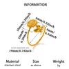 Nuevo anillo abierto de mariposa con goteo de aceite transfronterizo, moderno y versátil anillo de flor de acero inoxidable chapado en oro de 18 quilates para mujer