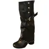 Botas de plataforma nuevas con hebilla de remache estilo europeo y americano para mujer, colección otoño/invierno 2026, elegantes y con estilo, que realzan la altura, modernas y llamativas con tacón grueso