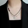 Cadena de clavícula nicho moda fría diseño de moda nacional para hombre retro para mujer sentido de alta gama hip-hop titanio acero chino collar