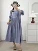 2025 Nova Roupa de Outono Estilo Japonês Estilo Pequeno Fresco Solto Emagrecimento Aparência Design Plissado Vestido Midi