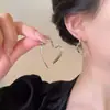 Pendientes de Borla con Aguja de Plata de Lujo Ligero Estilo Coreano con Diseño de Hoja de Diamante, Pendientes de Botón de Personalidad Nicho, Pendientes de Temperamento a la Moda