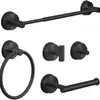 Barra de Toalla Extensible con Ventosa de Acero Inoxidable Transfronteriza, Anillo Gancho con Ventosa, Portarrollos de Papel Higiénico, Set de Almacenamiento para Baño