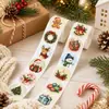 Um conjunto de adesivos de Natal com grafite de desenho animado de 500 peças transfronteiriço, etiquetas adesivas de 2,5 cm para decoração de presentes de desenho animado