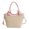 Bolso tote de estilo coreano, alta calidad, gran capacidad, nuevo bolso de hombro de paja 2026, bolso simple para debajo del brazo