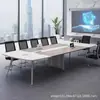 Mesa de Conferencias Mesa Larga Muebles de Oficina Simples Modernos con Caja para Cables Banco de Trabajo Mesa Larga Rectangular para Negociación y Juego de Sillas
