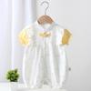 Ropa para Bebés y Niños Anyang Nuevo Estilo Chino de Manga Corta con Encaje Ropa para Gatear Mono de Bebé Ropa de Casa Tesoro Femenino Estilo Delgado de Verano