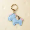Fique Rico Logo Chaveiro Pônei Pingente de Desenho Animado em Couro Acessório para Bolsa Feminina Ano do Cavalo Pequeno Pingente em Estoque