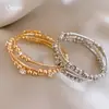 Pulseiras Europeias e Americanas Transfronteiriças de Contas Multicamadas Cravejadas com Diamantes, Pulseiras Modernas e Únicas, Luxo Leve, Design de Joias de Alto Padrão, Estilo de Nicho