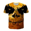 Camiseta de Verano para Hombre con Cuello Redondo Europeo y Americano Navidad Impresión Digital 3D Top Casual Holgado de Manga Corta para Pareja
