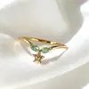 Anillo Abierto Ajustable Tilenny Estilo Ins Más Vendido Transfronterizo con Circonita para Mujer, Diseño Floral Dulce y Lindo