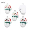70 Pingentes DIY Série de Natal em Resina Papai Noel e Boneco de Neve, Pingente de Chaveiro de Pulseira Enfeites Decorativos W462