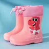 Botas de Chuva Infantis, Meninas, Botas de Chuva Antiderrapantes para Bebê, Meninos, Estudantes, Crianças Pequenas, Sapatos Aquáticos, Impermeável Infantil 2-7 Anos