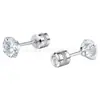 Aretes Redondos Transfronterizos de Circonita con Postes de Acero Inoxidable, Aretes Incrustados con Diamantes de Cuatro Garras, Tachuelas para Cartílago Auricular, Tachuelas para Cóclea, Joyería para Piercing al por Mayor