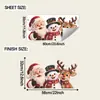 Fun-b362 Papá Noel Ciervo Muñeco de Nieve Pintado Decoración Embellecimiento de Pared de Dormitorio Sala de Estar Pegatinas de Pared
