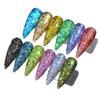 Arte de Uñas Ojos de Hada Sinfonía de Lentejuelas Lentejuelas Láser Maquillaje de Ojos con Lentejuelas Degradado Lentejuelas Flash Polarizado 12 Colores Polvo Brillante