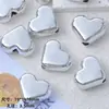 Contas acrílicas prateadas galvanizadas com furo passante, urso, coração, laço, contas soltas, materiais para acessório de corrente de celular DIY feito à mão