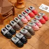 Zapatillas de Algodón Gruesas para Niños y Adultos, Par de Invierno Cálido, Cuero PU, Suela Suave Antideslizante, Forradas de Felpa, Familia