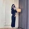 Vestido francês de outono e inverno temperamento socialite único super bonito filha rica pequeno estilo perfumado vestido preto crianças