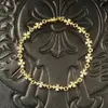Pulsera Chaoxuan Corazón Cruzado Fina Flor Cruzada Sin Perforar para Hombres y Mujeres Chapada en Oro Hebilla Hip-Hop Punk Europea y Americana Pulsera