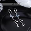 Pendientes de borla de mariposa de plata de ley 925, nuevos pendientes de moda de verano 2022, pendientes largos, joyería para mujer