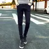 Pantalones vaqueros juveniles de primavera para hombre, pantalones ajustados elásticos tipo lápiz para estudiantes, pantalones largos de moda para hombre.