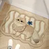 Alfombra Absorbente de Baño Tejida de Lana Sintética Alfombra de Piso de Dibujos Animados Felpudo de Baño Felpudo de Prueba de Baño Alfombra Antideslizante para Puerta