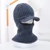 Gorro de lana de invierno con ala para proteger las orejas para hombres de mediana edad y ancianos, gorro de tigre para ciclismo al aire libre, gorro de punto de una sola pieza que protege el cuello