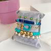 Pulseira de Pérolas Naturais Conjunto Estilo Ins Europeu e Americano Popular na Internet Moda Empilhada com Contas Pulseira de Ferradura Banhada a Cobre Dourado para Mulheres