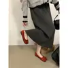 Zapatos Planos para Mujer 2025 Primavera y Otoño Nuevos Zapatos de Estilo Francés con Punta Dividida Zapatos de Suela Poco Profunda de Pezuña de Oveja Zapatos de Cuchara de Pezuña de Cerdo