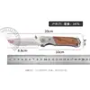 Mango de Madera Acero Inoxidable Navaja Plegable Yangjiang Navaja de Exterior Alta Dureza Navaja Táctica Supervivencia en la Naturaleza Cuchillo Grande para Fruta del Hogar