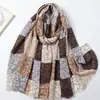 Fábrica Tao Si Fang Kuan Vende Bufandas de Seda Estampadas para Comercio Exterior Transfronterizo por Transmisión en Vivo para Otoño e Invierno, Unisex, Versátiles, Bufandas y Chales Cálidos