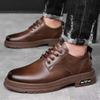 Estilo Quente Outono 2025 Masculino Casual de Negócios Couro Macio Solado Macio Sapatos de Couro Estilo Britânico Moderno Mais Fácil de Combinar Sapatos de Trabalho da Moda