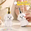 Botellas de bombeo lindas con temática de cachorro Bichón Frisé para jabón de manos, champú y gel de baño; botellas vacías para dispensar loción de forma creativa en el baño