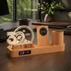 Reloj Calendario Portalápices Cargador Inalámbrico de Acrílico Creativo Regalo Souvenir para Campus Empresa Corporativa