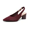 Bt663 Zapatos de Princesa Huecos Sandalias Tejidas Baotou con Tira Trasera Hueca Punta Fina Boca Baja Hueco Lateral Sandalias de Tacón Grueso Diarias