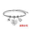 Pulseira de Osso de Cobra em Aço Inoxidável Cruzada Europeia e Americana Presente Comemorativo de Aniversário de Um Ano Feriado Gravação Pulseira de Aço Titânio