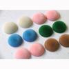 Parche de media pastilla de felpa con flocado de color coreano, accesorios de resina para bricolaje, pendientes, pinza para el cabello, funda de teléfono, material al por mayor