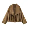 Para Moda Europea y Americana Transfronteriza Aliexpress Más Vendido Textura Gamuza Elegante Moderna Aviador Corte Amplio Chaqueta