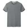 Camiseta de Seda de Gelo de Secagem Rápida com Logo Impresso Personalizado, Roupa de Trabalho de Manga Curta para o Verão, Camisa Cultural para Maratona de Equipe, Roupa de Trabalho para Homens
